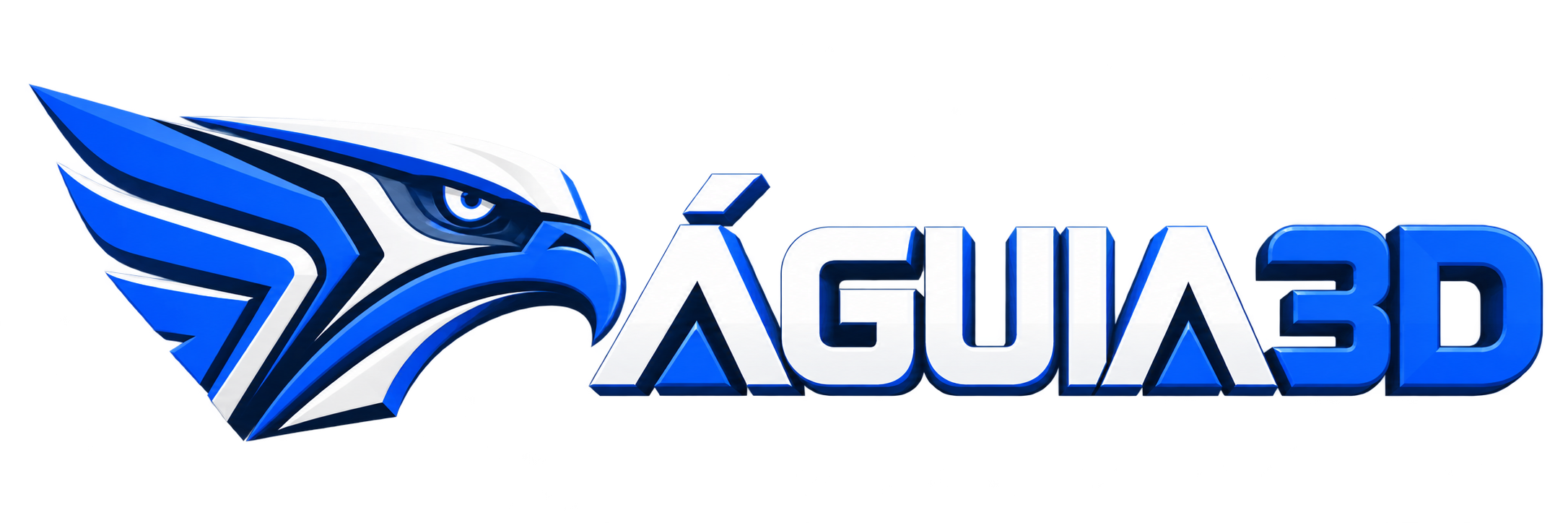 Águia 3D — águia em azul e branco
